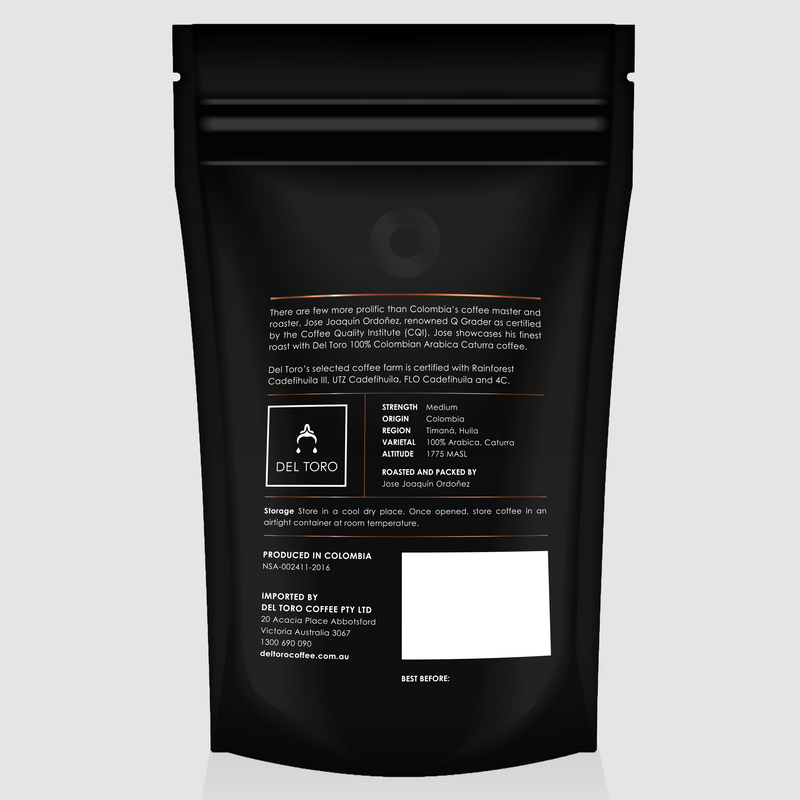 Del Toro 100% Colombian Arabica Caturra Coffee